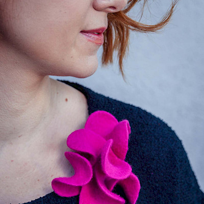 Serenity -feltart flower, tutorial